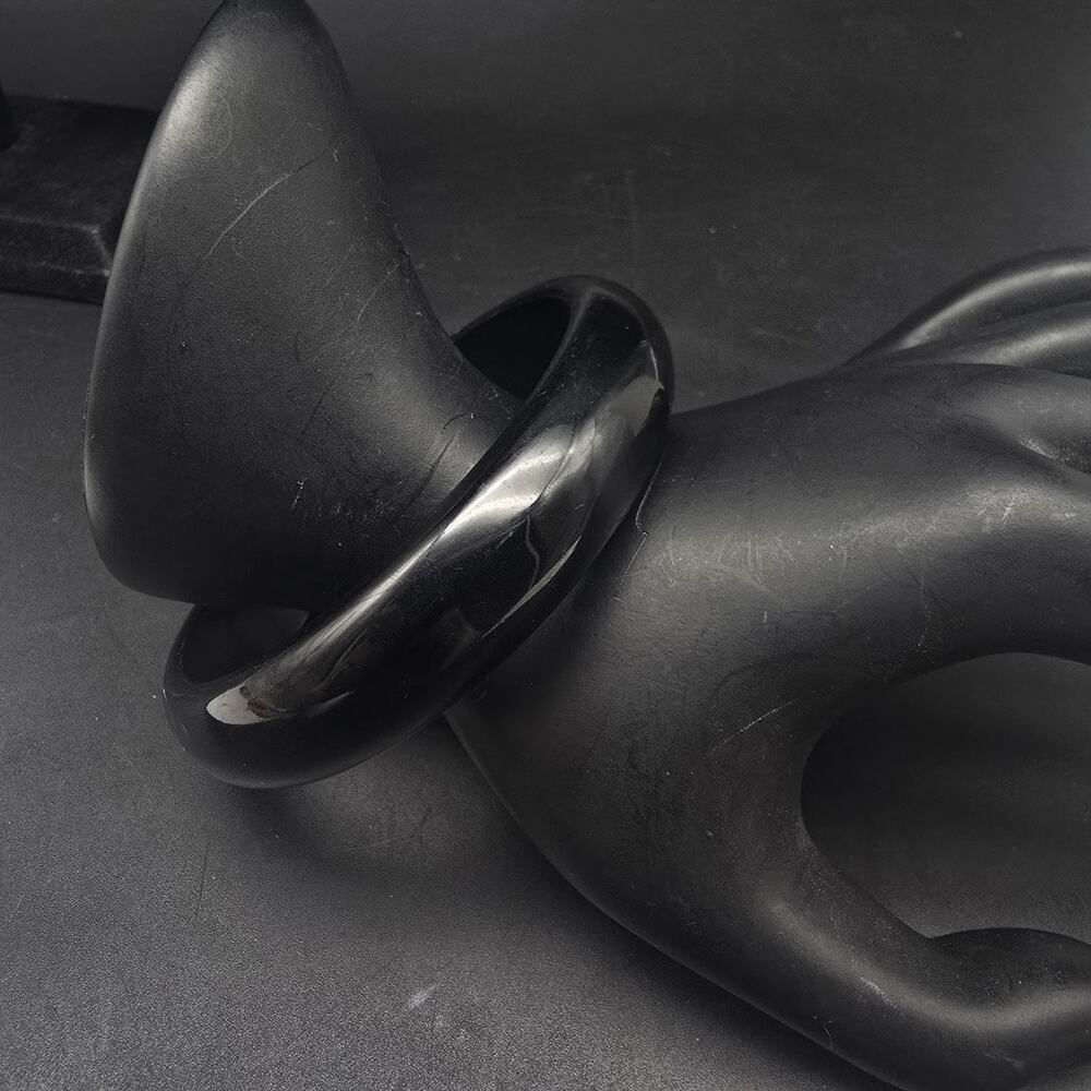 Black Bakelite Bangle Bracelet Vintage Plastic Costume Jewelry